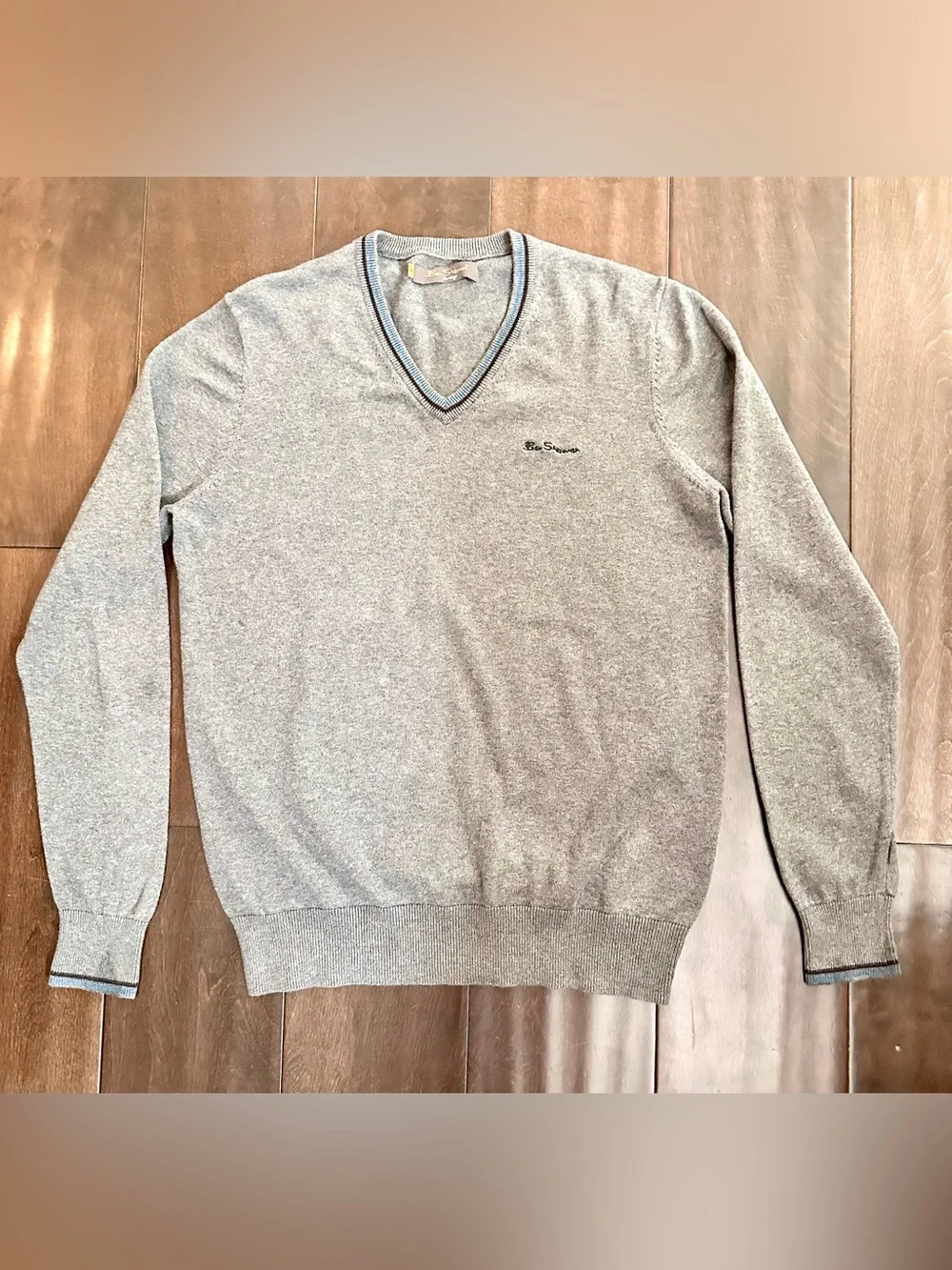 Ben Sherman Men’s Heritage Jumper V-Neck Pullover Sweater 100% Cotton